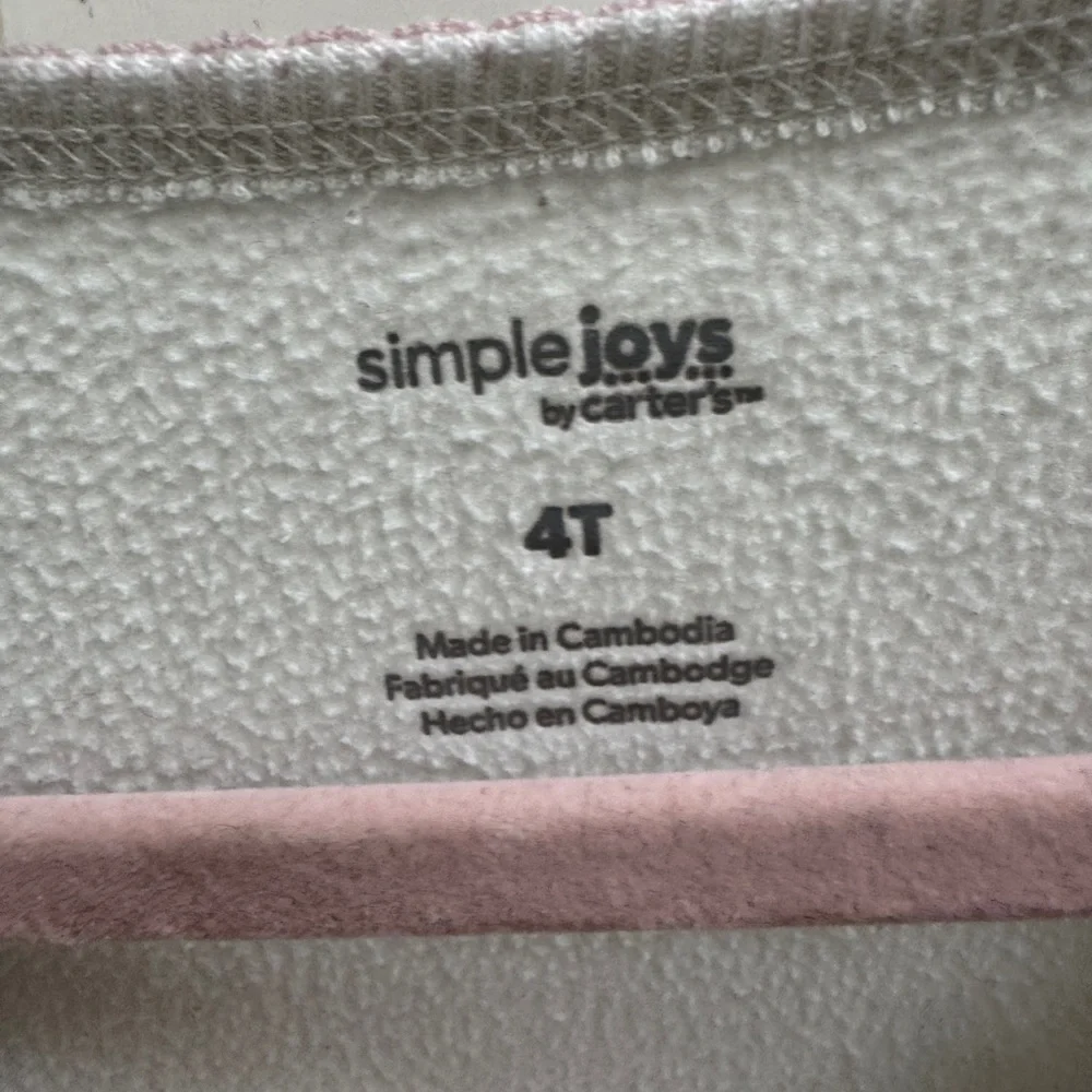 Simple Joys by Carter's 4T Girls Bearly Awake Fleece Bear Pajama Top